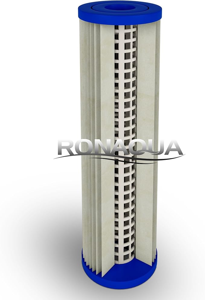 Pleated Sediment Water Filter Cartridge 9.87”x 2.5” Amplified Surface Area, Removes Sand, Dirt, Rust, Extended Filter Life WELL-MATCHED with WHKF-WHPL, 801-50, WB-50W, WFPFC3002, SPC-25-1050 (6 Pack)