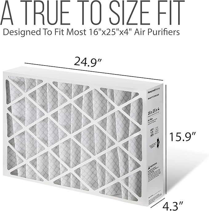 Furnace Filters 16x25x4 - HVAC Air Filter Replacement FC100A1029 Merv 11 with Homequip Easy Disposal Bag (1 Pack)