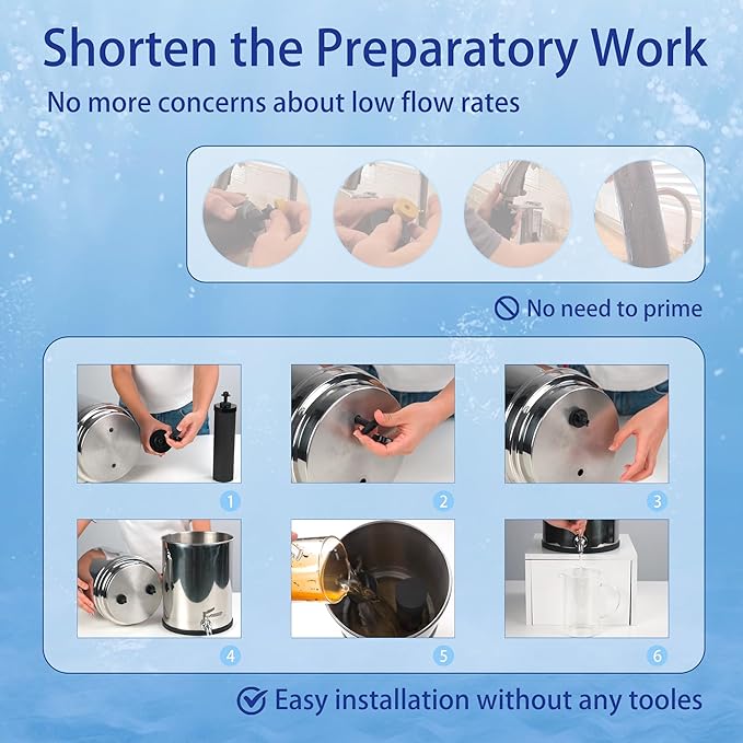 Water Filter Replacement for BB9-2® Black Activated Carbon Filters, Compatible with Berkey® Travel, Large, Royal, Crown Series, Pack of 2