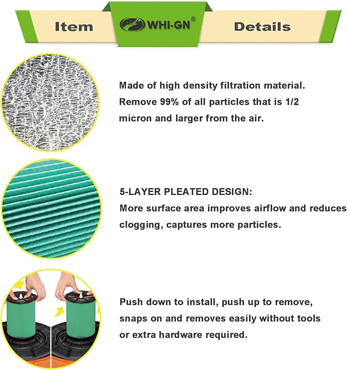 VF6000 Filter Replacement for Rigid Shop Vac Filter 5-20 Gallon, 5-LAYER HEPA Cartridge 97457 + VF3502 Vacuum Bags 23743 2-LAYER High Efficiency for RIDGID 12-16 Gal Wet/Dry Vacuums (2FILTER + 5BAGS)