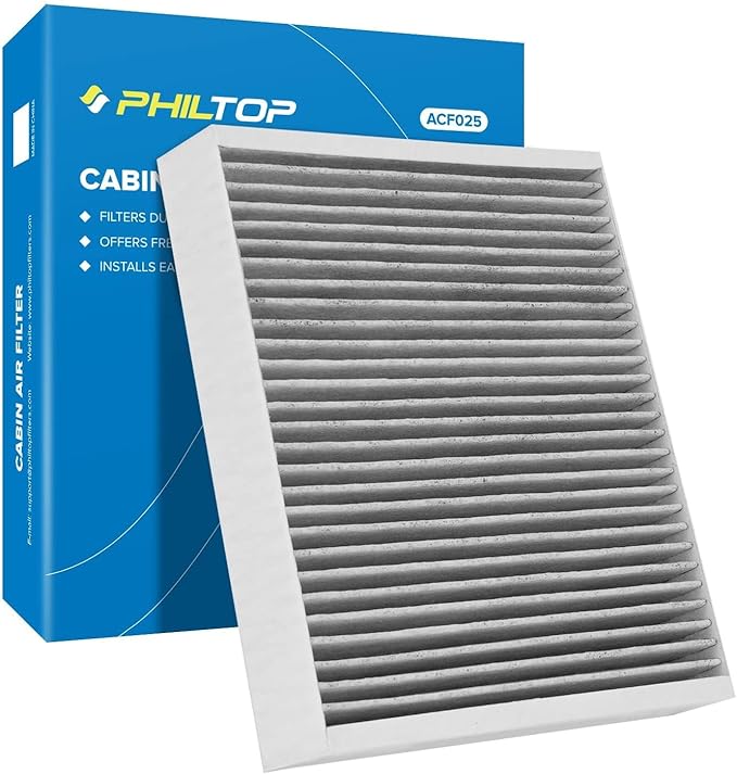 PHILTOP Cabin Air Filter, Replacement for (ACF025) CF10775, Cruze, Malibu, Trax, Sonic, Spark, Volt, Encore, LaCrosse, Orlando, Verano, Regal, Cascada, Allure, SRX, ELR, with Activated Carbon Filter