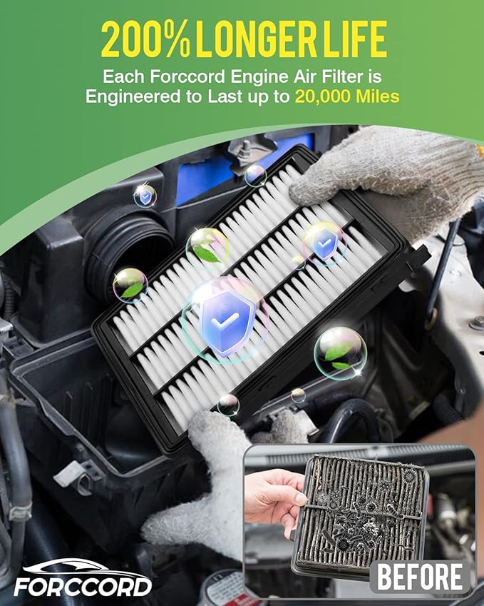 Cabin Air Filter and Engine Air Filter Fits for Hyundai Tucson 2016-2021 Activated Carbon Cabin Filter Replacement 97133-D1000 CA12065