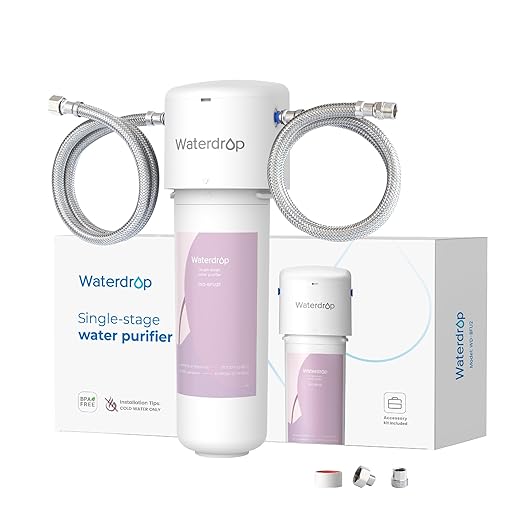 Waterdrop Water Filter for Bathroom for Face Care, Reduces Chlorine, Scale in Water, Reduces Skin Redness and Irritation, 4-Stage Filtration, WD-BFU2, for Cold Water Supply Only