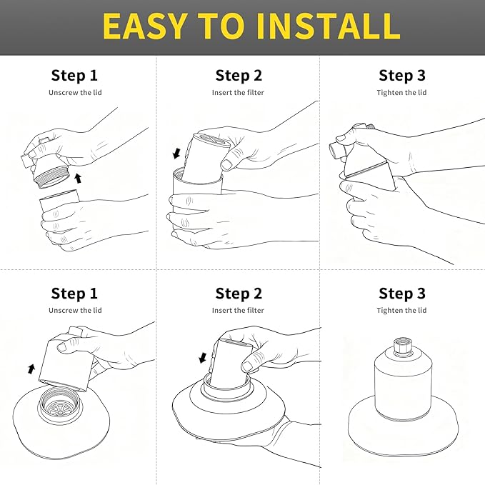 Replacement Filter Compatible with Afina Filtered Showerheads & Shower Filters (2Packs)