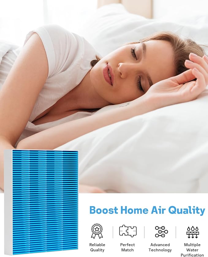 12-Pack 6000S Humidifier Wick Filter Replacement for LEVOIT Superior 6000S Smart Evaporative Humidifier, Upgraded Material with 9 Pack Sponge Filters