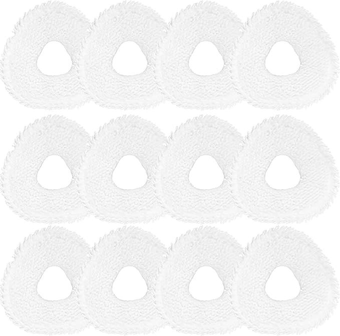 12 Pack Replacement Mop Pads Compatible with Narwal Freo X/Z Ultra Z10 Freo Pro J3 J4 YJCC012 YJCC015 Microfiber Resuable Mop Cloth Robot Vacuum Cleaner Accessories, White