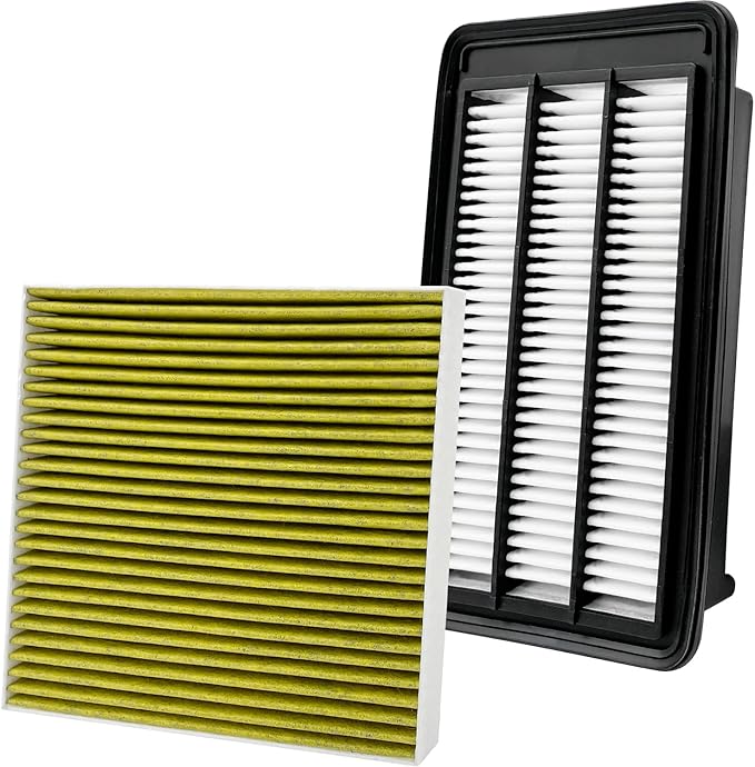 2PCS Cabin Engine Air Filter Kits JM802 JMAA00 Fits for 2016-2021 Civic L4 1.5L, 2017-2022 CR-V CRV L4 1.5L, Replacement for CF11182, CA12050, 80292-TF0-G01, 172205AAA00