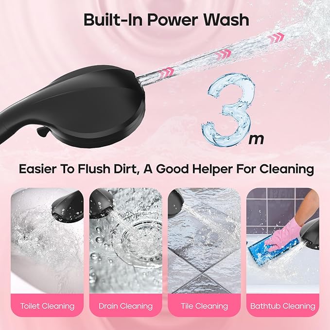 Filtered Shower Head with Handheld, High Pressure 10 Settings Shower Filter Head for Hard Water, Built-in Power Spray, Hard Water Filter Showerhead-Remove Chlorine-Dry Skin,Hair(Matte Black)