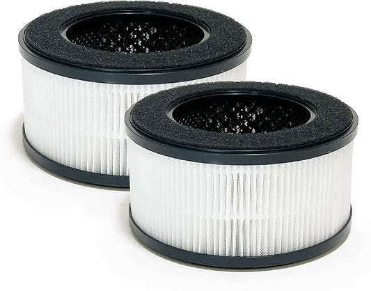 Nispira BS-01 3-In-1 True HEPA Filter Replacement Compatible with Slevoo Air Purifier BS-01 | Removes Smoke, Chemical VOCs, Odor | 2 Packs