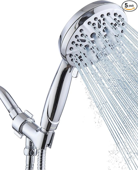 Shower Head with Handheld High Pressure-Full Body Coverage Powerful Rain Showerhead Extra 60" Long Hose and Adjustable Brass Joint Holder- The Perfect Detachable Heads for Bathroom Upgrade