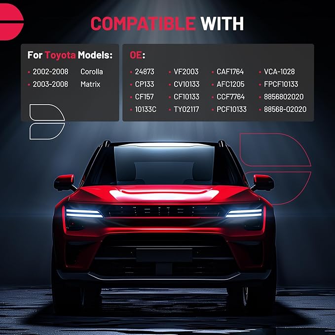 BDFHYK CF10133 Cabin Air Filter w/Activated Carbon Replacement for Corolla,Matrix 2002 2003 2004 2005 2006 2007 2008