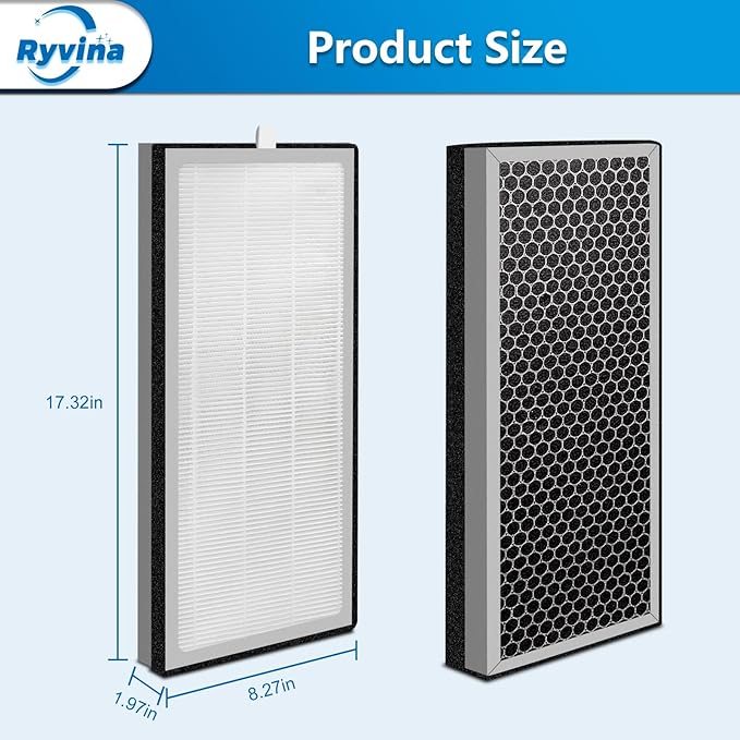 40 Replacement Filters Compatible with MA Air Purifier 40 Series, 3 in 1 with Pre-Filter, H13 Filter and Activated Carbon Filter, 4 Pack