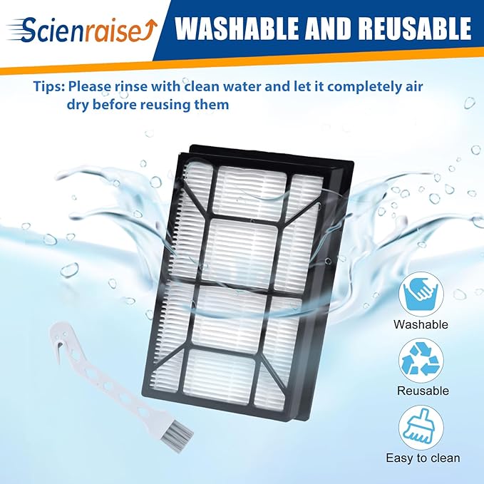 3 Pack EF-9 53296 HEPA Filter Compatible with Kenmore 22614 10065 31140 BU1005 BU1017 and Canister Vacuum Clenaner Elite 21814 31150 81714, EF-9 HEPA Vaccum Filter + 1 Clean Brush