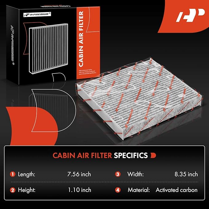A-Premium 2-PC Engine & Cabin Air Filter with Activated Carbon Compatible with Toyota Prius C 2012-2019 1.5L