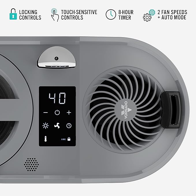 Vornado UH200 Ultrasonic Humidifier with Fan-Assisted Whole Room Humidification, Auto Humidity Control, Remote, and Electronic Humidistat, UH200 — 1.75 gal tank, White