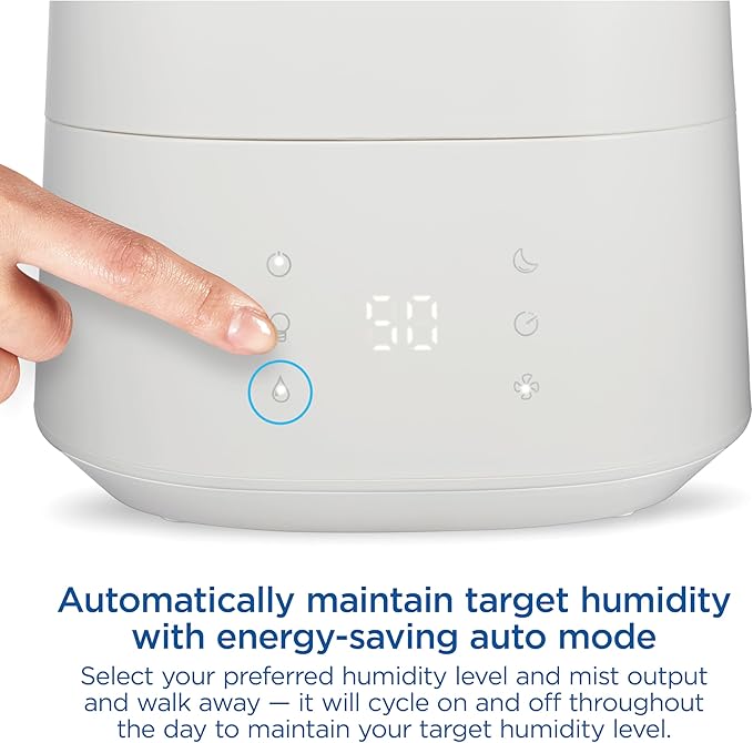 Clorox Air Humidifier for BedRoom with UV LED Light to Reduce Germs and Bacteria, Whisper Quiet, 4L Water Tank for up to 40 Hours of Continuous Steam, Ultra Clean Cool Mist, White (11080)