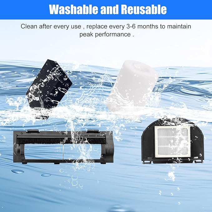 RV2310AE Replacement Parts for Shark AV2310AE/RV2320S/UR2350AE/RV2300S Matrix Robot Vacuum 2 Roller Brushes, 6 Side Brushes, 2 HEPA Filters, 2 Foam & 2 Sponge Filters, 1 Main Brush Cover-15 Pack