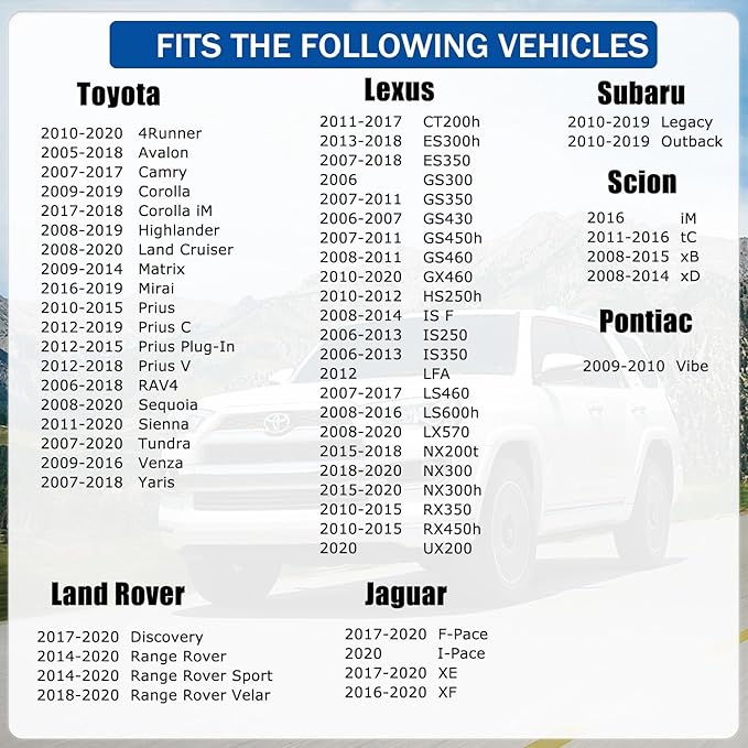 CF10285 (P3502WS) Cabin Air Filter With Activated Carbon Compatible with |2005-2020 Toyota Camry 4Runner Highlander RAV4 Tundra Corolla & Lexus & Scion| HEPA Air Conditioner OEM Replacement