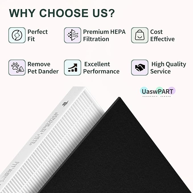 Aera Max 300 HEPA Filter Replacement Compatible with Fellowes Aeramax 290/300/DX95 Purifiers HEPA Air Pu-rifier Filter 9287201, Also Fit AP-300PH HF-300, 4 HEPA & 8 Carbon Pre-Filter
