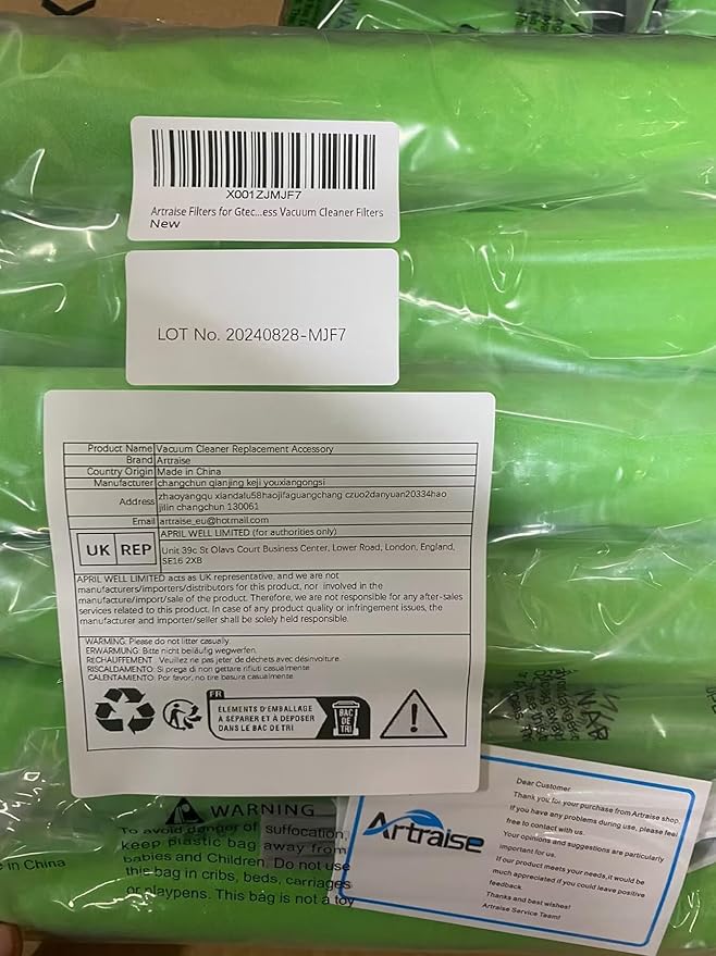 Artraise 6 Packs Filter Replacement for Bissell Air Ram Cordless Vacuum Cleaner, AirRam Filters 1984 2144 21448 19841 19844,Compare to part#1611215