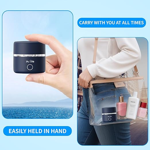 Portable Hydrogen Water Bottle Generator 3200PPB Rechargeable with PEM SPE Technology for Home Travel Sport Drinking Improve Health (Blue)