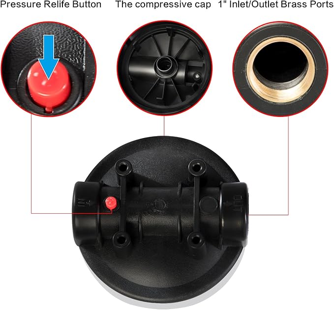 Geekpure 10 Inch Water Filter Housing for Whole House Water Filtration with Wrench Bracket -1" Port-Clear -4.5" x 10" (4)