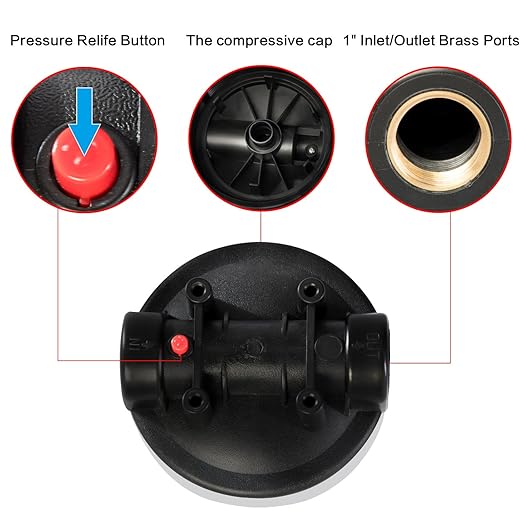 Geekpure 2 Stage Whole House Water Filter System with 10-Inch Big Clear Housing PP and Carbon Filters-1" NPT