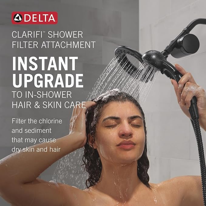 Delta 7SF110B Clarifi Shower Filter Attachment Kit with In2ition 2-in-1 Shower Head and Hand Shower - SpotShield Brushed Nickel