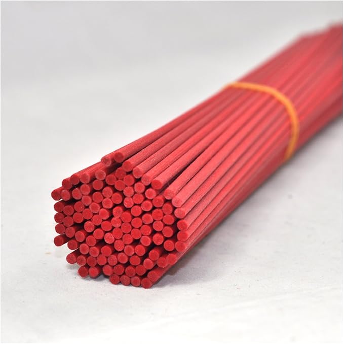100 Pieces Fiber Reed Diffuser Replacement Refill Sticks (12" x 3mm, Red)