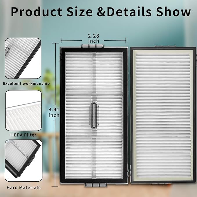 （4Sets）Replacement Washable HEPA Filter Compatible With Roborock Saros 10R / G20s Ultra Robot Vacuum Cleaners, High Efficiency Filter Accessories Kit Filters Replacement Parts