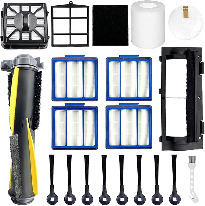 Replacement Part for Shark IQ R101AE RV1001AE AV912S AV1010AE RV1000 AV970 AV993 AV1002AE,1 Main Brush,1 Roller Brush Cover,4 Filter,8 Side Brushes,1 Pre Filter,1 Filter&1 Pre-Motor Foam&Felt Filter