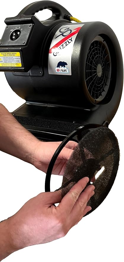 Dryer Filter Kit with Frame - Compatible with Grizzly Air Mover GP-1 Dog Cage Dryer Fan - for Use by Pet Groomers and Kennels - Includes 2 Filters and 2 Frames, Black