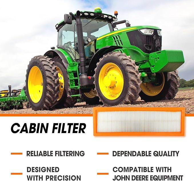 2Pack Cabin Air Filter Replacement for John Deere Tractor 5525 5320 5325 5420 5425 5525 5725 6110D 6115D 6140D 6603 Replaces RE198488 PA30086 WP10160 RE73220