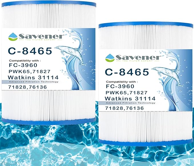 C-8465 Spa Filter Cartridge Replacement for Watkins 31114, Hot Spot Spa Filter, FC-3960, 71827, 71828, 80651, Watkins 65 sq.ft. 2 Pack