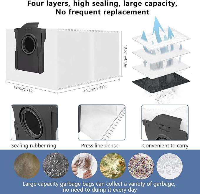 Yivy 29 PCS Replacement Parts for Dreame X40 Ultra/ L40 Ultra /X40 Master/Mova P50 Pro Ultra/Mova P10 Pro Ultra Vacuum Cleaner,Accessories: 2 Main Brushes, 4 Carbon HEPA Filters,6 Carbon Dust Bags