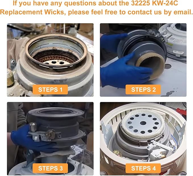 Kerosene Heater Replacement Wicks 32225 for Kero World KW-24C, Also for DuraHeat DH-2300,for Dyna-GLO RMC-95C, for Envirotemp 93043 Replacement Wicks, White