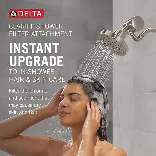 Delta Faucet Clarifi Premium Shower Filter Attachment Gold with Additional Filter Cartridge