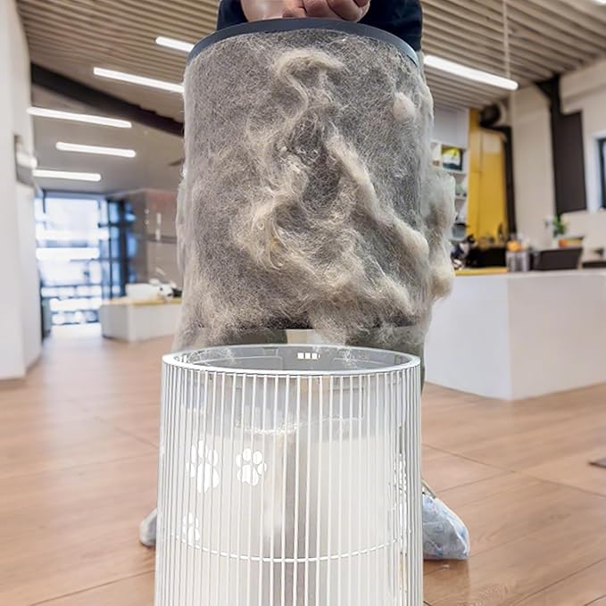 Pet Air Purifier, 3-in-1 HEPA Filter for Cat Hair Dander Odor Dust, for Home Large Room, Up to 1644 ft², Smart App Control, 360° Air Intake, W-Cat, White