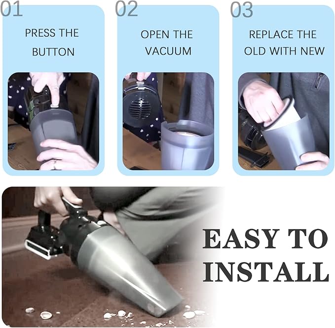 Replacement for BLACK & DECKER Hand Vacuum Filter compatible with VF200SP BDH2000SL/BDH1800S Vacs, Replace Part # 90543043-01, 4 * Black Decker vacuum filters, 1 Cleaning Brush By Improvedhand