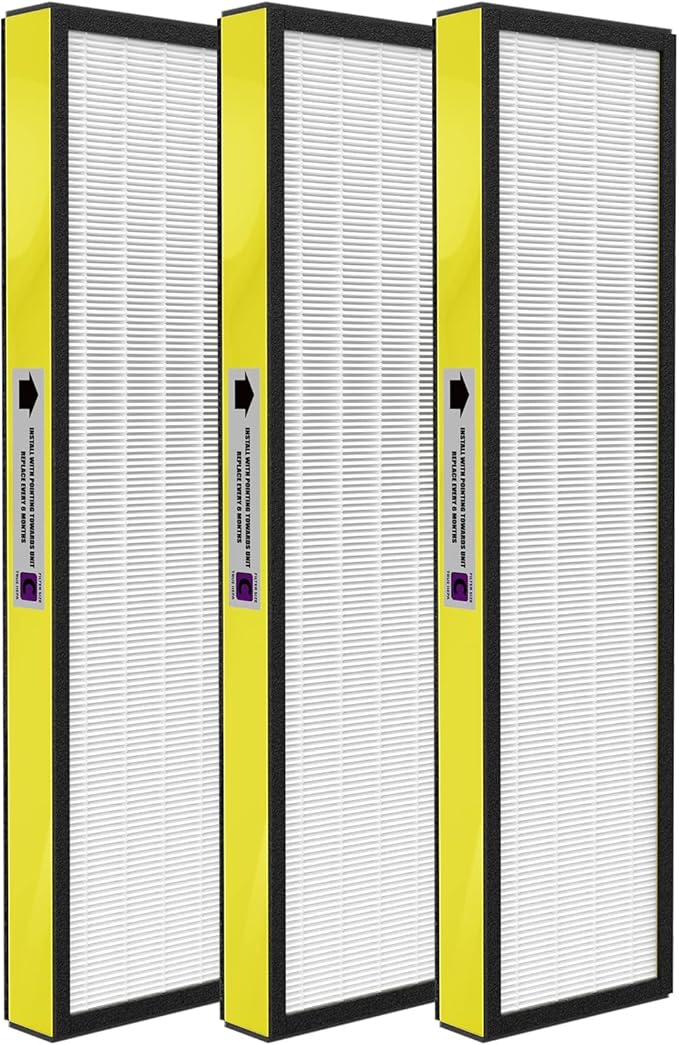 3-Pack True FLT5000 FLT5250PT FLT5111 HEPA Replacement Filter C, Compatible with G-Guardian Purifier AC5000, AC5000E, AC5250PT, AC5350B, AC5350BCA, AC5350W, AC5300B, CDAP5500B, AP2800CA