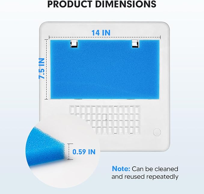 6-PCS RV Air Conditioner Filter RV AC Replacement RV Air Filters 3313107.103,3105012.003 Filters For Dometic Air Grille 14" x 7.5" MERV 6 Air Filters Reusable and Washable