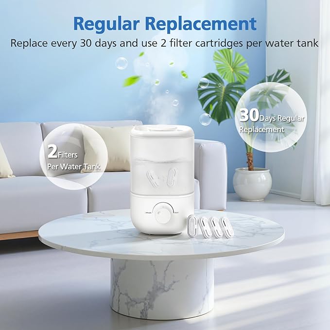 10 Pack Humidifier Demineralization Cartridge Compatible with LEVOIT Top Fill Humidifiers, Classic 160, LV600S, OasisMist 450S, OasisMist 1000S, Calcium and Magnesium Ion Softening, White