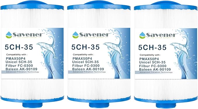 Replacement Filter for PMAX50P4, Unicel 5CH-35,Filbur FC-0300, Baleen AK-90109, Excel Filters XLS-526, 50353, Pure N Clean PC-0300, SD-00780, SD-00650 Filter Cartridge 3 Pack