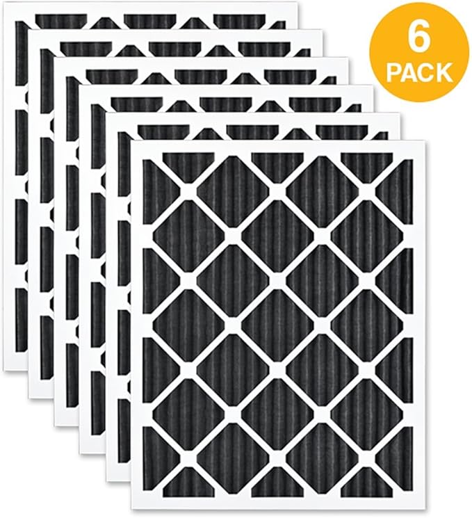 AIRX FILTERS WICKED CLEAN AIR. ODOR 20x25x1 MERV 8 Carbon Pleated Air Filter - Made in the USA - Box of 6