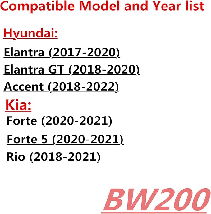 2 Pack Carbon BW200 Cabin Air Filter for Elantra 2017-2020, Accent 2018-22,Elantra GT 2018-20,Forte 2020-21, Forte 5 (2020-21),Rio 2018-21,Replace 97133-F2000,97133-F2100