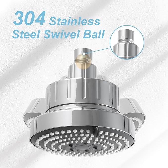 OFFO Filtered Shower Head, 20 Stage Shower Filter Head for Hard Water, 6 Modes High Pressure Shower Head with Filter for Remove Chlorine and Harmful, Chrome