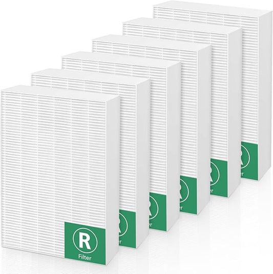 6 Pack HRF-R3 HEPA Replacement fil-ter R Compatible with Honeywell HPA300, HPA200, HPA100, HPA090 Series and HPA5300