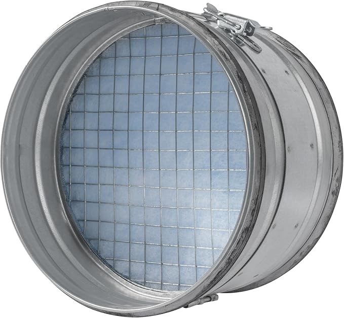 Vent Systems 8" Inch Inline Air Filter - Duct Filter - G4 Class Filtration Purifier System with Steel Mesh Screen - Air Vent Filters for Dust Collection/Air Purification - Rigid/Flexible Vent Hose