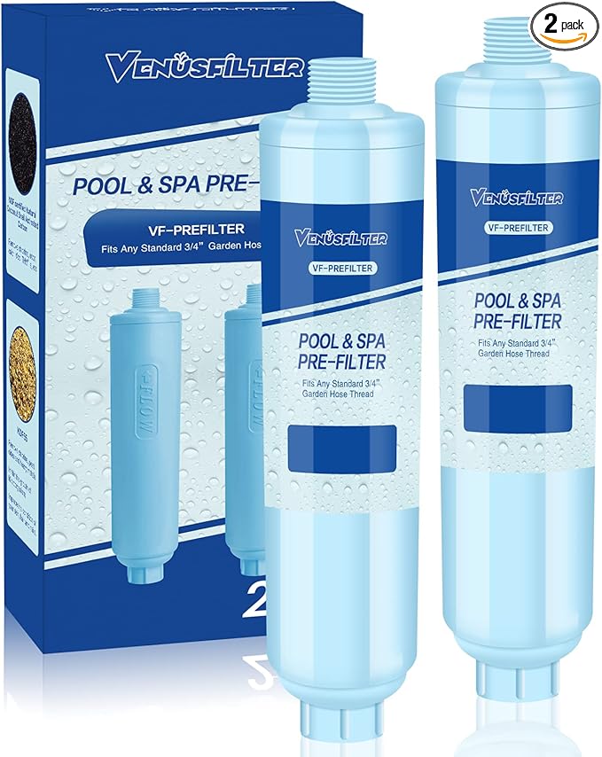 Garden Hose Filter for Filling Hot Tub, Pool, Spa, Greatly Reduces Sediment, Chlorine, Heavy Metals and Odors, Standard 3/4" Garden Hose Thread (2 pack)