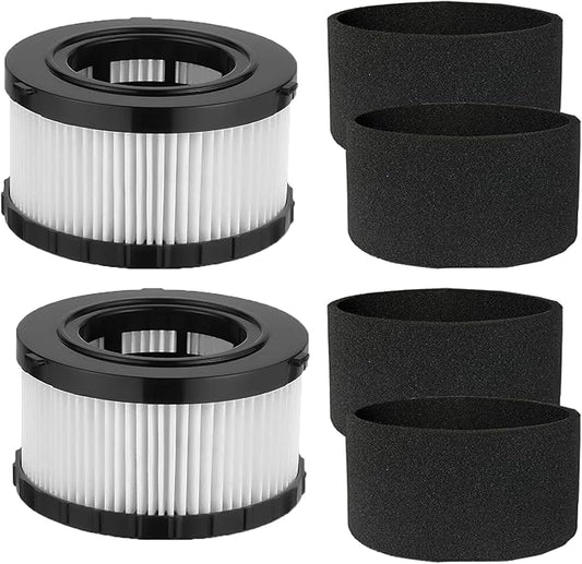 2 Pcs DC5151H HEPA Filter Compatible with DEWALT DC5151H DC515 DCV517 DCV517B Wet Dry Vacuum, With 4 PCS Foam Sleeve Filter